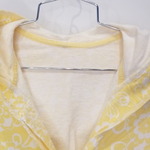 Yellow Cotton Hooded Yellow and White Pullover Sweatshirt Comfortable Size XL - Picture 3 of 8